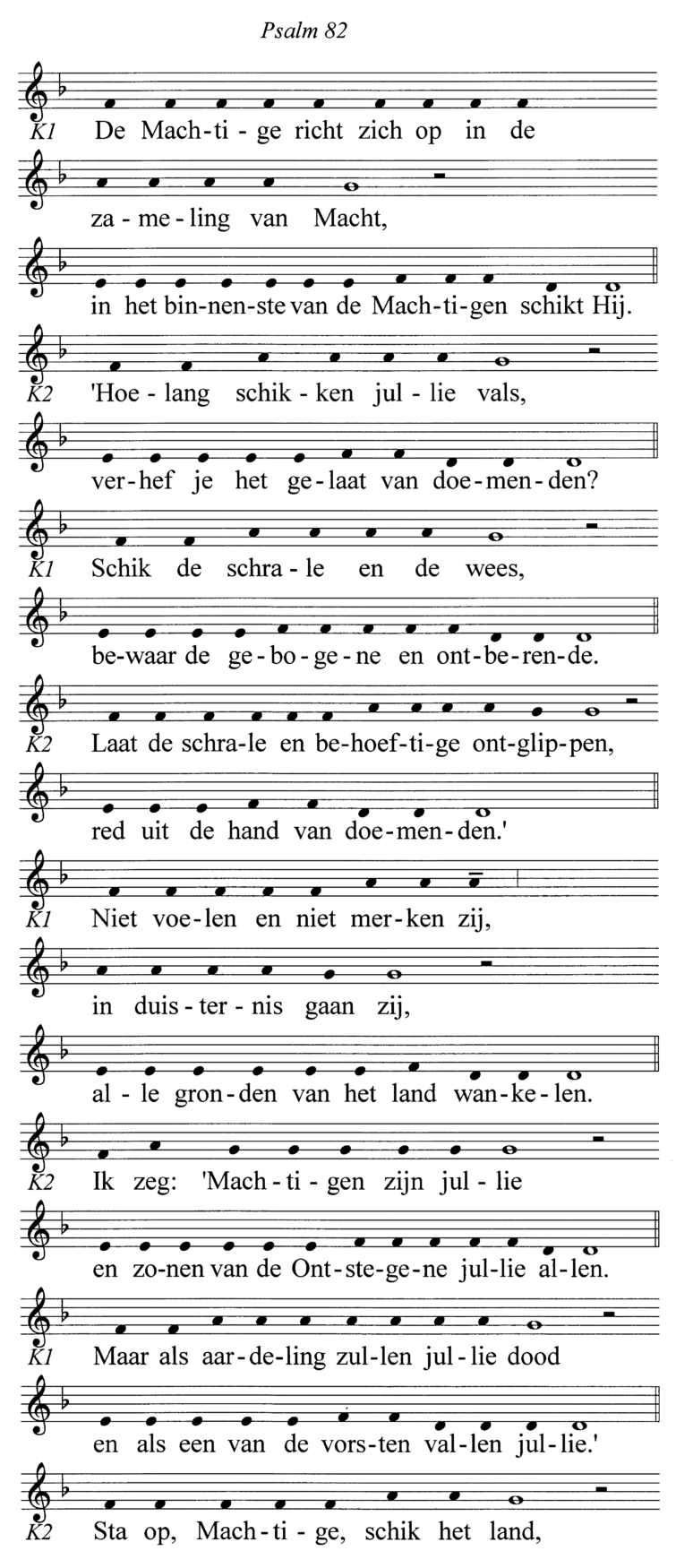 Psalm 82 muzieknotatie
