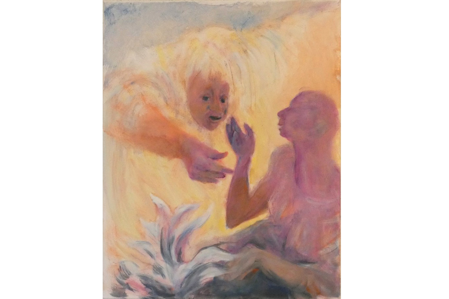 schilderij door Paul Reehuis, annunciatie, voor Signalen van Spiritualiteit