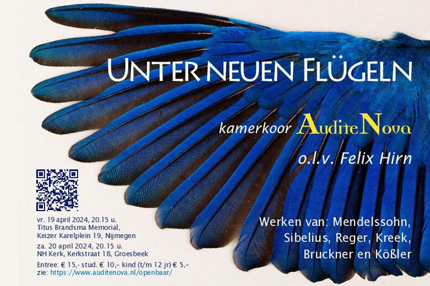 aankondiging concert Unter Neuen Flügeld door Audite Nova op 19 april 2024